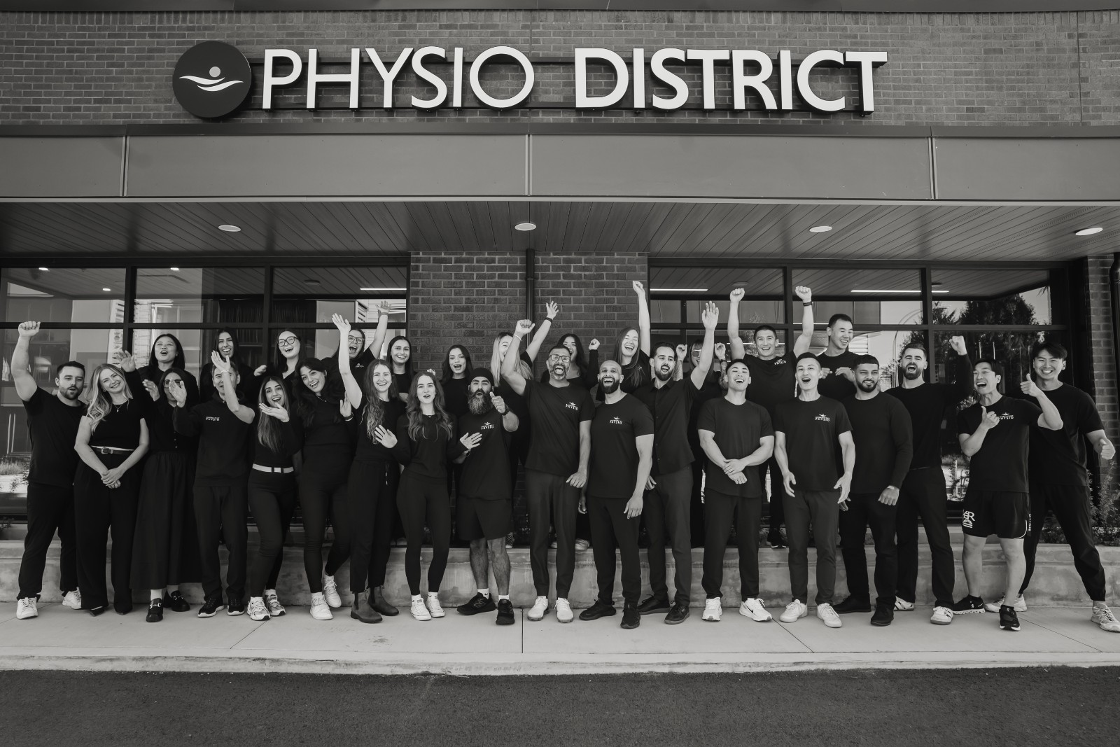 Physio District Team Black and White